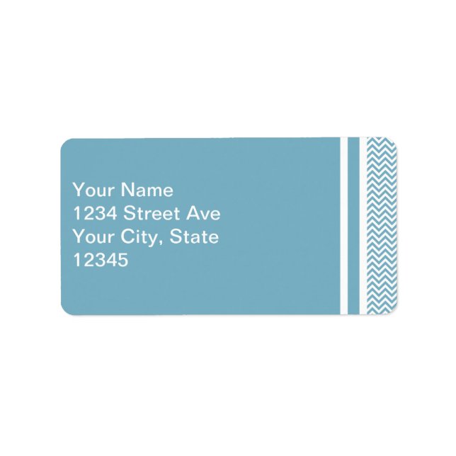 Blue Chevron med Monogram Adressetikett (Framsidan)