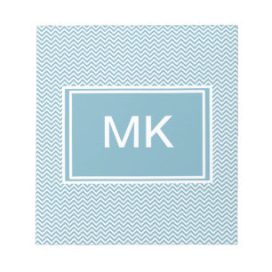 Blue Chevron med Monogram Anteckningsblock