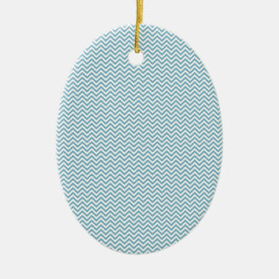 Blue Chevron med Monogram Julgransprydnad Keramik