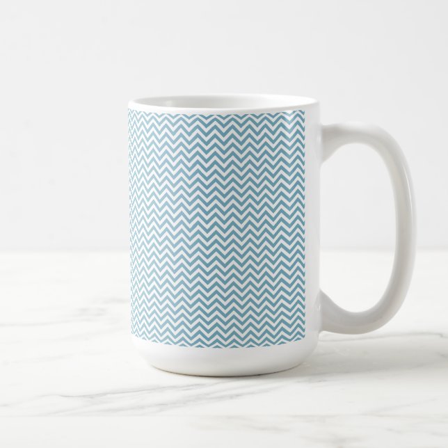 Blue Chevron med Monogram Kaffemugg (Höger)