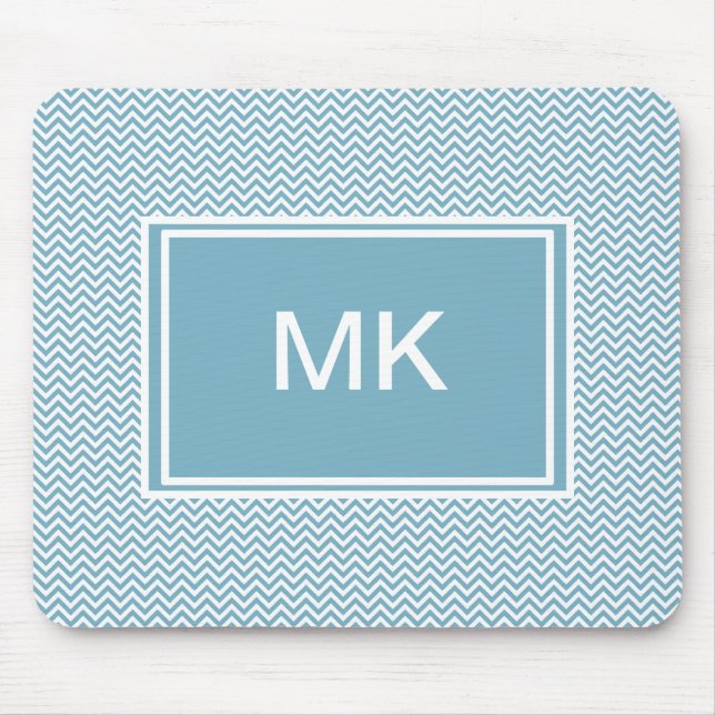 Blue Chevron med Monogram Musmatta (Framsidan)