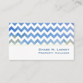 Blue Chevron Modern Minimal Visitkort