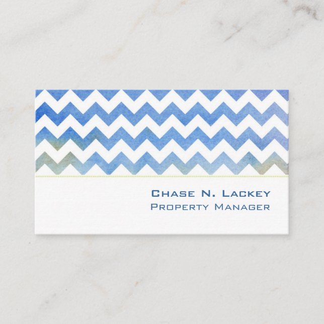 Blue Chevron Modern Minimal Visitkort (Framsida)