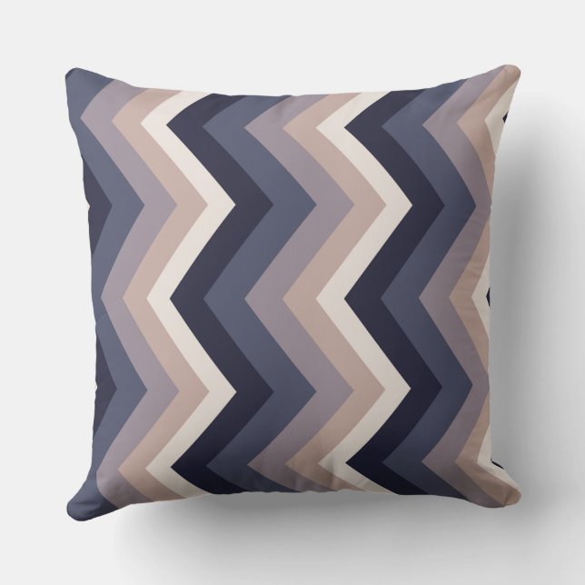 Blue Chevron Mönster Kudde (Baksida)