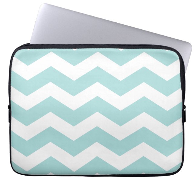 Blue Chevron Mönster Laptop sleeve (Framsidan)