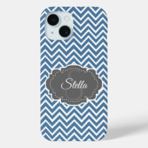 Blue Chevron Personlig iphone case
