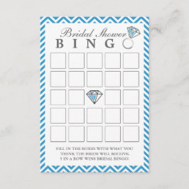 Blue Chevron Rand Möhippa Bingo Cards