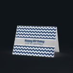 Blue Chevron Retro Brother Birthday Kort<br><div class="desc">Födelsedagskort för broder med roligt blå chevron retro mönster och tankfull vers.</div>