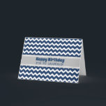 Blue Chevron Retro Grandson Birthday Kort<br><div class="desc">Födelsedagskort för barnson med roligt blå chevron retro mönster och tankfull vers.</div>