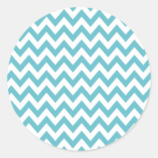 Blue Chevron Stickers Runt Klistermärke