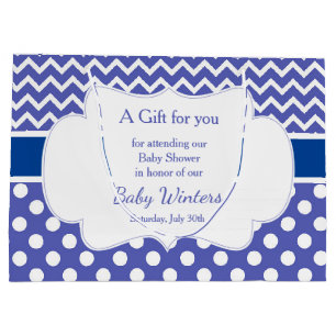Blue Chevron & White Polka dots Baby Shower Party