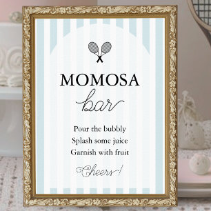 Blue Chic Tennis Baby Shower Momosa Pub Sign Poster