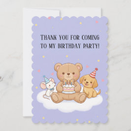 Blue Childish Birthday Invitation Card – Fun Kid Julkort