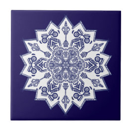 Blue China Mandela Kakelplatta