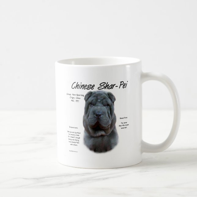 Blue Chinese Shar Pei History, Sharpei, Shar-pei Kaffemugg (Höger)
