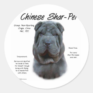 Blue Chinese Shar Pei History, Sharpei, Shar-pei Runt Klistermärke