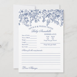 Blue Chinoiserie Blommigt Advice for Baby Card Inbjudningar