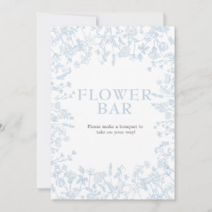 Blue Chinoiserie Blommigt Inbjudningskort för möhi