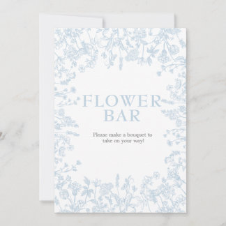 Blue Chinoiserie Blommigt Inbjudningskort för möhi