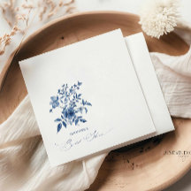 Blue Chinoiserie Blommigt Möhippa Napkin