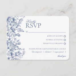 Blue Chinoiserie Blommigt OSA Respose Card Tilläggskort