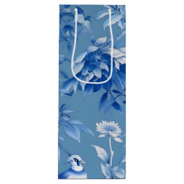 Blue Chinoiserie Blommigt Vin Gift Bag