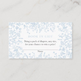 Blue Chinoiserie Bok in Lieu Card, Shower-spel Visitkort