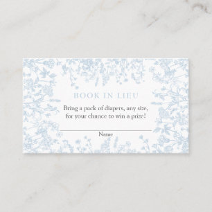 Blue Chinoiserie Bok in Lieu Card, Shower-spel Visitkort