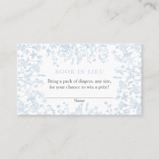 Blue Chinoiserie Bok in Lieu Card, Shower-spel Visitkort