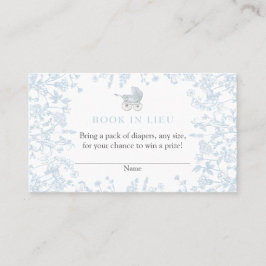 Blue Chinoiserie Bok in Lieu Card, Shower-spel Visitkort