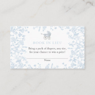 Blue Chinoiserie Bok in Lieu Card, Shower-spel Visitkort