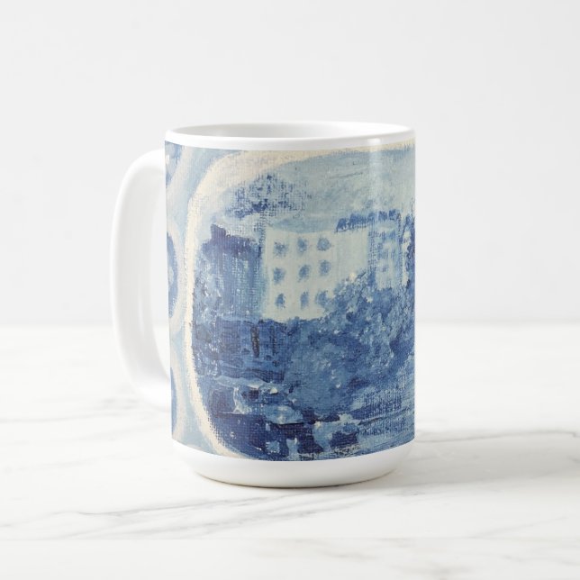 Blue Chinoiserie Bone China Mugg (Framsida vänster)