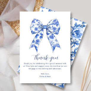 Blue Chinoiserie Bow Baby Shower - tackkort Tack Kort