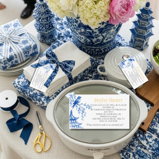 Blue Chinoiserie  Bridal Display Shower    Tilläggskort