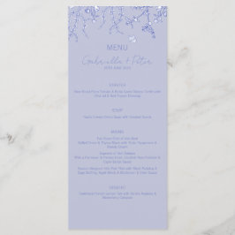Blue Chinoiserie Bröllop Menu Meny