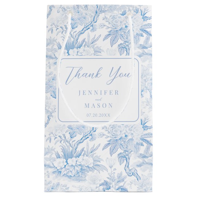 Blue Chinoiserie Floral Wedding Thank You  (Framsidan)