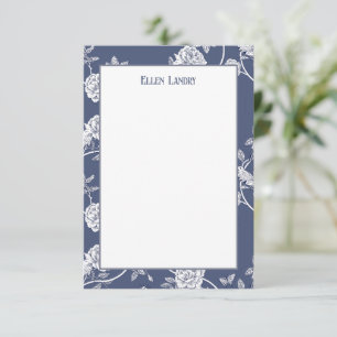Blue Chinoiserie Flowers Tack Kort