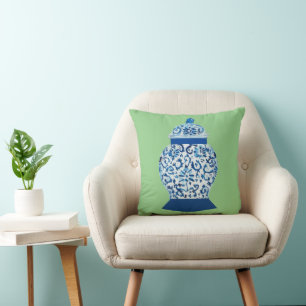 Blue Chinoiserie Ginger Burk Burk Kudde