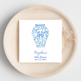 Blue Chinoiserie Ginger Burk Personlig Napkin Pappersservett