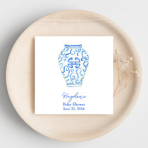 Blue Chinoiserie Ginger Burk Personlig Napkin Pappersservett