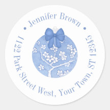 Blue Chinoiserie jul Ornament Returadress
