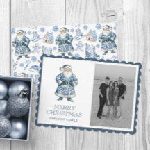 Blue Chinoiserie jul Santa Photo