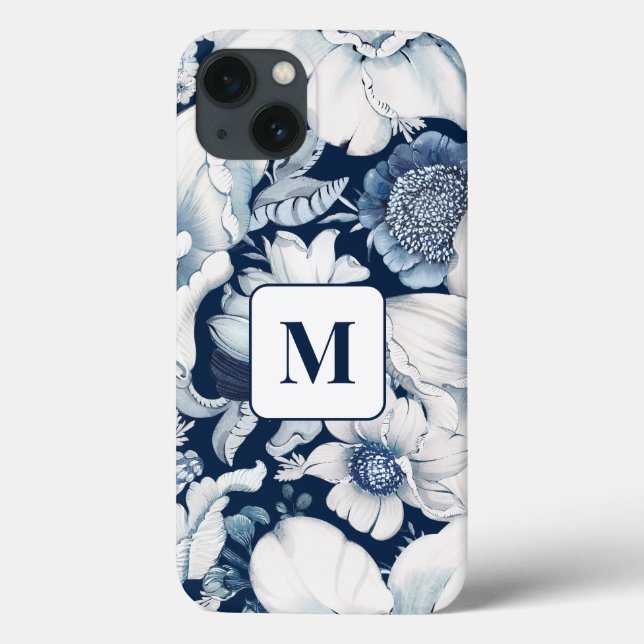 Blue Chinoiserie Monogram iphone case (Baksida)