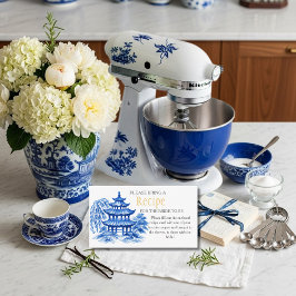 Blue Chinoiserie Receptförfrågan Bröllopsfest  Tilläggskort