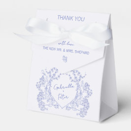 Blue Chinoiserie Save the Date Gift Märkres Favor Presentaskar