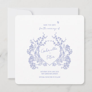 Blue Chinoiserie sparar datumet Spara Datumet