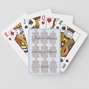 Blue Chinoiserie Stickers Ginger Burk Burk Casinokort