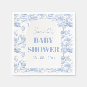 Blue Chinoiserie Toile de Jouy Baby Shower Pappersservett