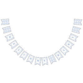 Blue Chinoiserie Toile de Jouy Baby Shower Vimplar