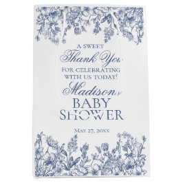 Blue Chinoiserie Vintage Floral Baby Shower Favors